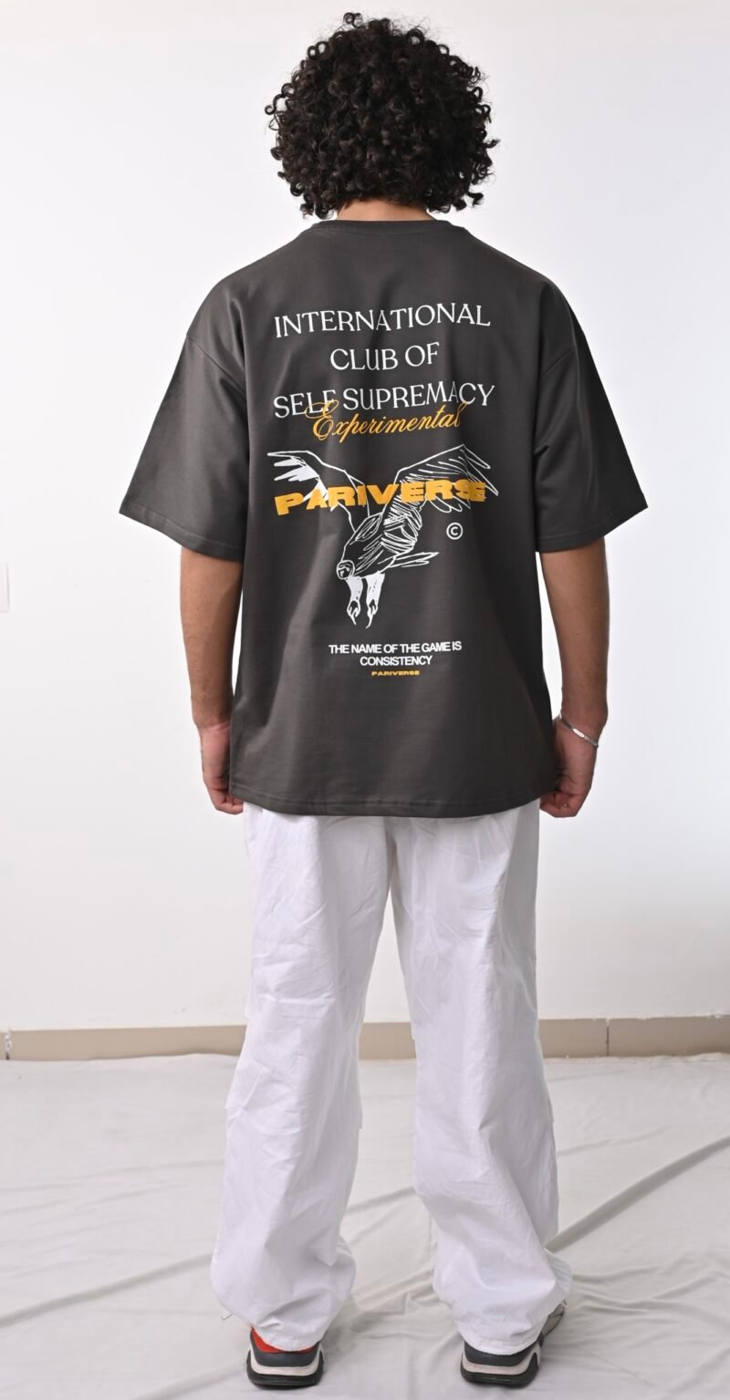 self supremacy grey tee rated #1 clothing brand in India pariverse