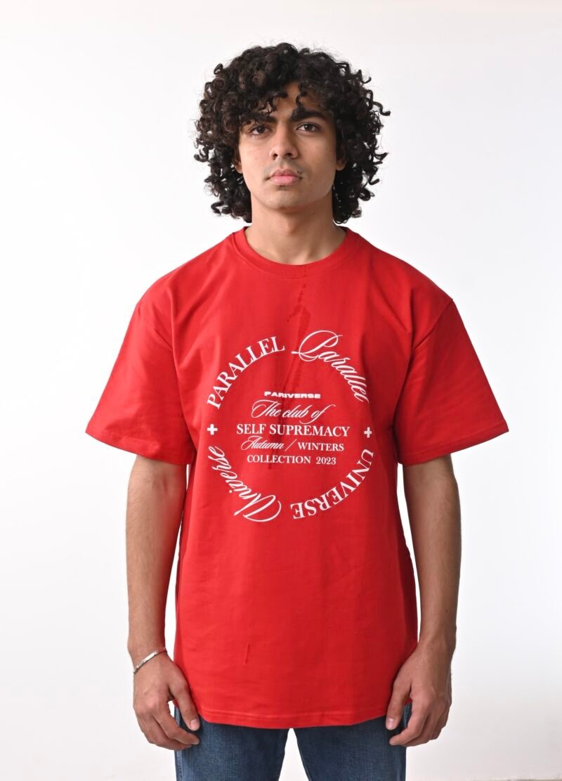 autumn winter red tee rated #1 streetwear clothing brand in India pariverse