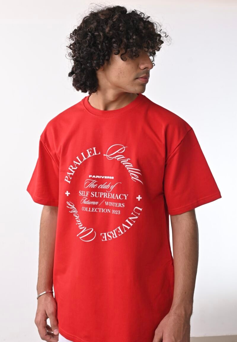 autumn winter red tee rated #1 streetwear clothing brand in India pariverse