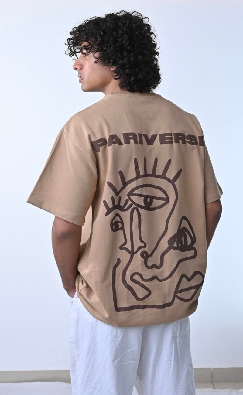 eye conic beige tee rated #1 streetwear clothing brand in India pariverse